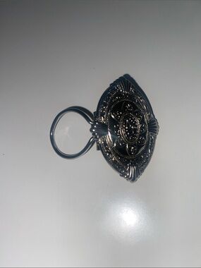 Ornate Filigree Silver-Tone Cocktail Scarf Pin or Brooch